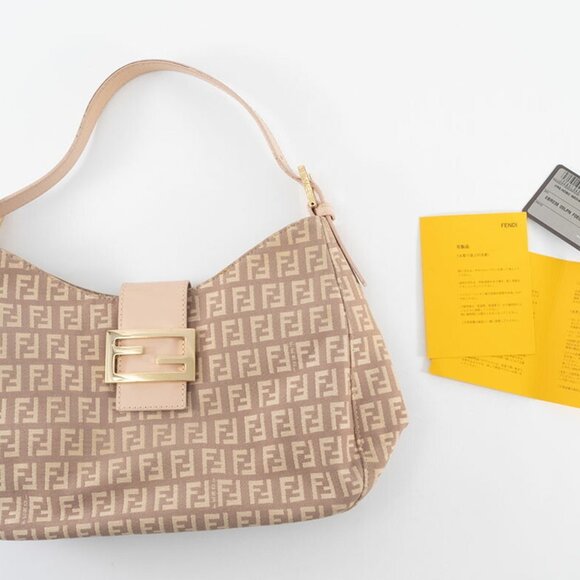 FENDI Pink Leather Zucca Shoulder Bag - Picture 10 of 16